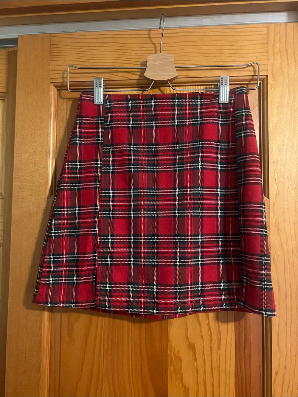 Brandy Melville Red Plaid Mini Skirt Tartan Y2K Schoolgirl